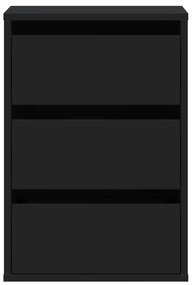 Cómoda com 3 Gavetas - 40x41x58 cm - derivados de madeira - preto