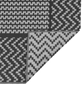 Tapete de Exterior "ARAKIL" Preto e Cinza 250x600 cm PP