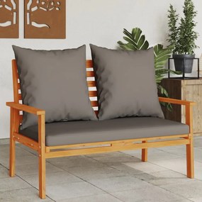 vidaXL Banco de jardim com almofadão 120 cm madeira de acácia maciça