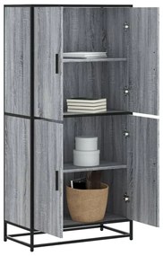 vidaXL Armário alto 68x35x139 cm derivados de madeira cinzento sonoma