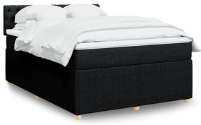 Cama com molas/colchão 140x200 cm tecido preto