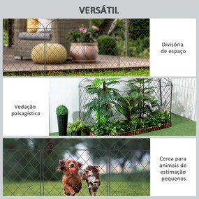 Cercas de Jardim de 4 Painéis 88x110 cm Cercas de Jardim Metálicas Cer
