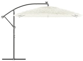 Guarda-sol de jardim com poste de aço 290x290x238 cm branco