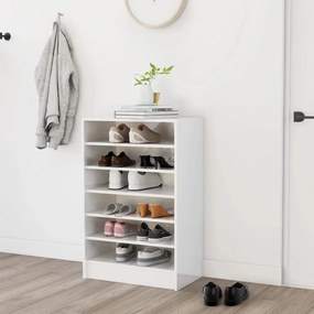 vidaXL Armário p/ sapatos 60x35x92 cm contraplacado branco brilhante