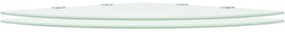 Prateleiras canto 2 pcs suportes cromados 45x45cm vidro branco