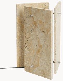 Candeeiro de mesa LED regulável em travertino Oeste