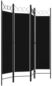 Divisória de quarto com 4 painéis 160x180 cm preto