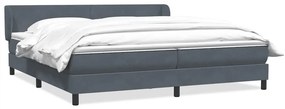 vidaXL Cama com molas colchões 200x210 cm veludo cinzento-escuro