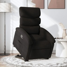vidaXL Poltrona reclinável elevatória tecido preto
