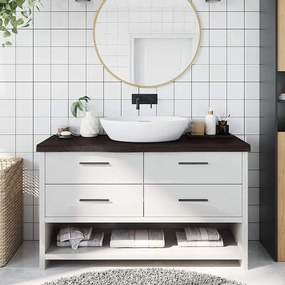 vidaXL Bancada p/ WC 100x40x(2-6)cm madeira tratada maciça castanho