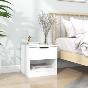 vidaXL Mesa de cabeceira madeira processada branco