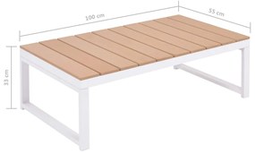 5 pcs conjunto lounge p/ jardim com almofadas alumínio e WPC