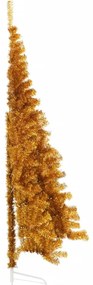 Meia árvore de Natal artificial com suporte 240 cm PET dourado