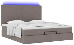 Estrutura de cama otomana com colchão tecido cinzento 160x200cm