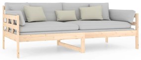 Sofá-cama madeira de pinho maciça 90x190 cm