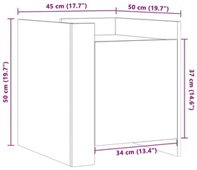 Mesa cabeceira 45x50x50 cm derivados de madeira carvalho fumado