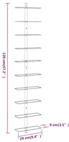 Garrafeira de parede para 10 garrafas metal branco