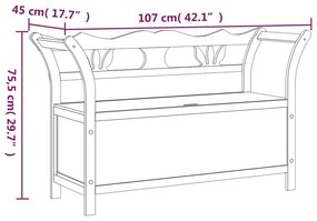 Banco 107x45x75,5 cm madeira de abeto maciça cinzento