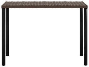 5 pcs conjunto sofás formato L c/ almofadões vime PE castanho