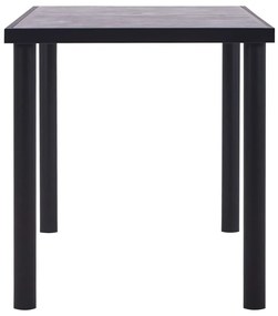 Mesa de jantar 140x70x75 cm MDF preto e cinzento cimento