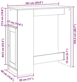 Mesa de bar com prateleiras derivados de madeira preto