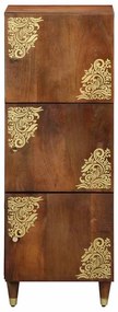 Armário Alto Castanho mel com detalhes em dourado