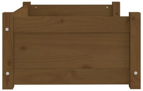 Cama p/ cães 65,5x50,5x28 cm madeira pinho maciça castanho mel