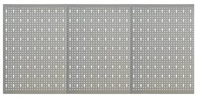 vidaXL Placas perfuradas de parede 3 pcs 40x58 cm aço