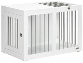 PawHut Gaiola para Cães com 2 Portas Bloqueáveis Casa para Cães de Tam
