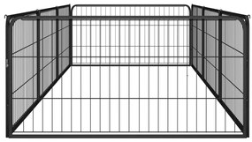 Parque p/ cães c/ 8 painéis 100x50 cm aço revestido a pó preto