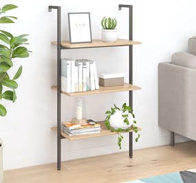 vidaXL Unidade 3 prateleiras 64x35x120,5 cm castanho-claro e preto