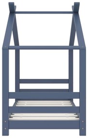 Estrutura de cama para crianças 70x140 cm pinho maciço cinzento