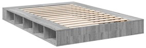 Estrutura de cama 140x200 cm derivados de madeira cinza sonoma