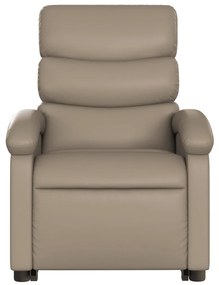 Poltrona reclinável elevatória couro artificial cor cappuccino