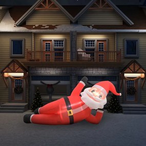 vidaXL Pai Natal insuflável com luzes LED IP44 360 cm XXL vermelho
