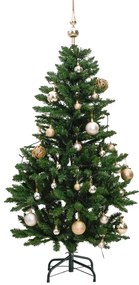 Árvore Natal artificial articulada c/ 150 luzes LED+bolas 150cm