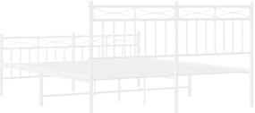 Estrutura de cama com cabeceira e pés 160x200 cm metal branco