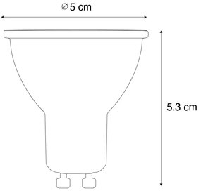 Conjunto de 5 lâmpadas LED GU10 reguláveis 50mm Honey Rate 6W 400 lm 3000K