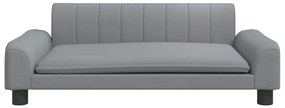 Sofá infantil 90x53x30 cm tecido cinzento-claro