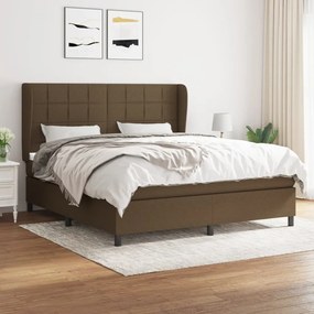 vidaXL Cama com molas/colchão 160x200 cm tecido castanho-escuro