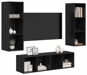 Conjunto de Estantes para TV 3 pcs Carvalho preto