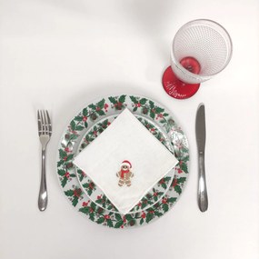 Individual/Guardanapo Rolinho Linho Of Gingerbread Man White