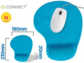 Tapete para Rato Q-Connect com Apoio de Pulsos de Gel Cor Turquesa