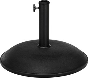 Base redonda para guarda-sol com peso de lastro Ø 49 x 34,5 cm (altura) Peso líquido 20 kg Cimento PVC preto
