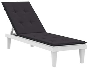 Almofadão para cadeira de terraço (75+105)x50x4 cm preto