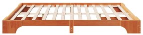 Cama Castanho Encerado 200x200 cm Madeira de Pinho