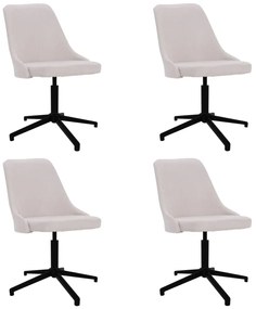 vidaXL Cadeiras de jantar giratórias 4 pcs tecido cor creme