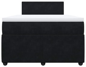 Cama boxspring com colchão 120x200 cm veludo preto