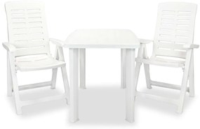 Conjunto bistrô 3 pcs plástico branco