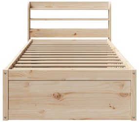Estrutura de cama com cabeceira 90x200 cm pinho maciço